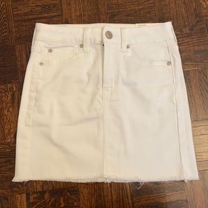 Super stretch hi-rise mini jean skirt